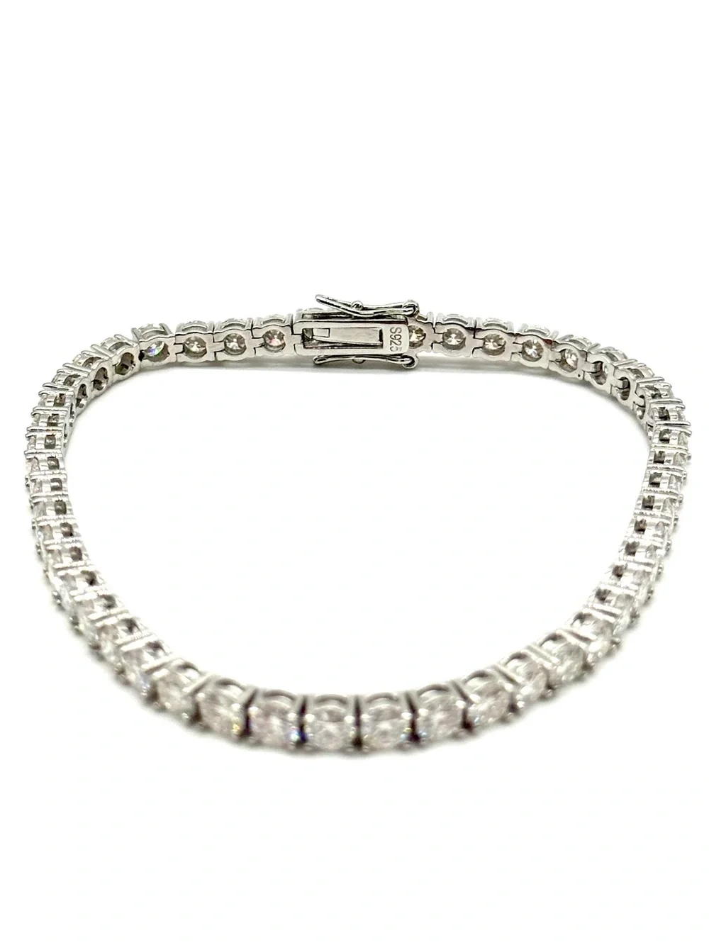 925 Silver, 13.5CTW Moissanite Tennis Bracelet - 7.5